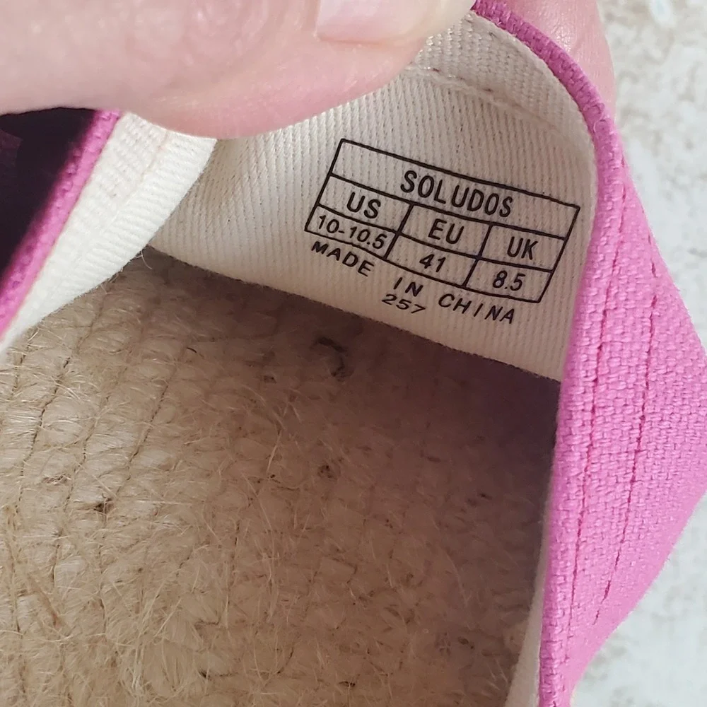 Soludos The Original‎ Dali Womens Espadrille Sz 10 - 10.5 Orquidea Pink Slip On